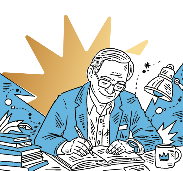 Pastor César Castellanos escribiendo